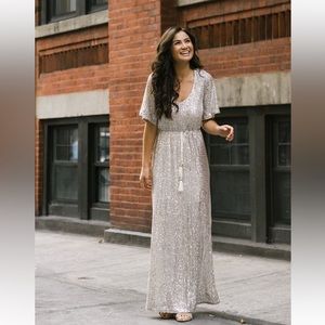 Morning Lavender Celia Sequin Maxi Dress